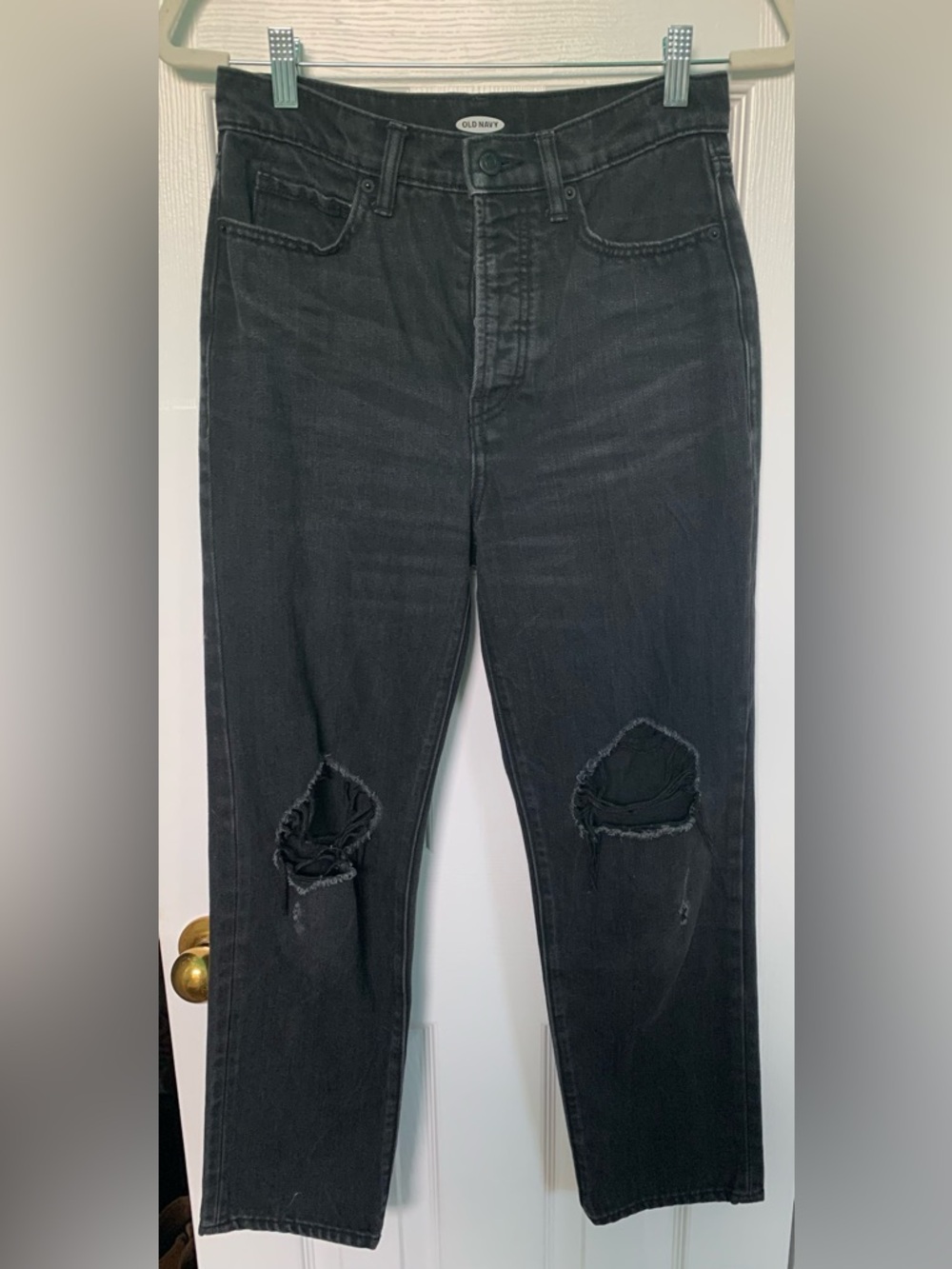 Black Distressed Boyfriend Jeans